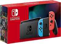Console Nintendo Switch avec un Joy-Con bleu néon et un Joy-Con rouge néon 1