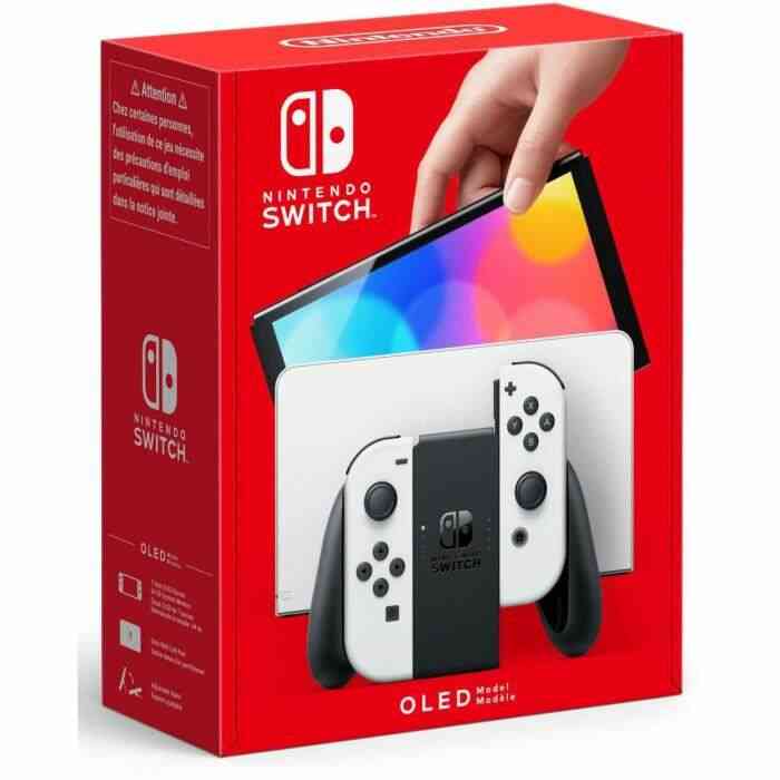 Console Nintendo Switch Nintendo Nintendo console switch (modèle oled) avec station daccueil/manettes joy-con blanches 1