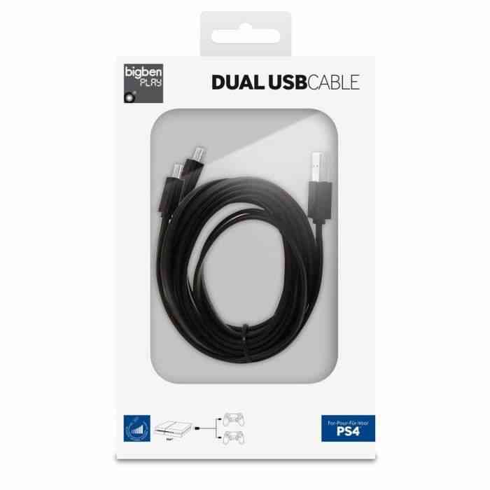 Connectique et chargeur console Big Ben Interactive Câble USB de qulité supérieure pour PS4