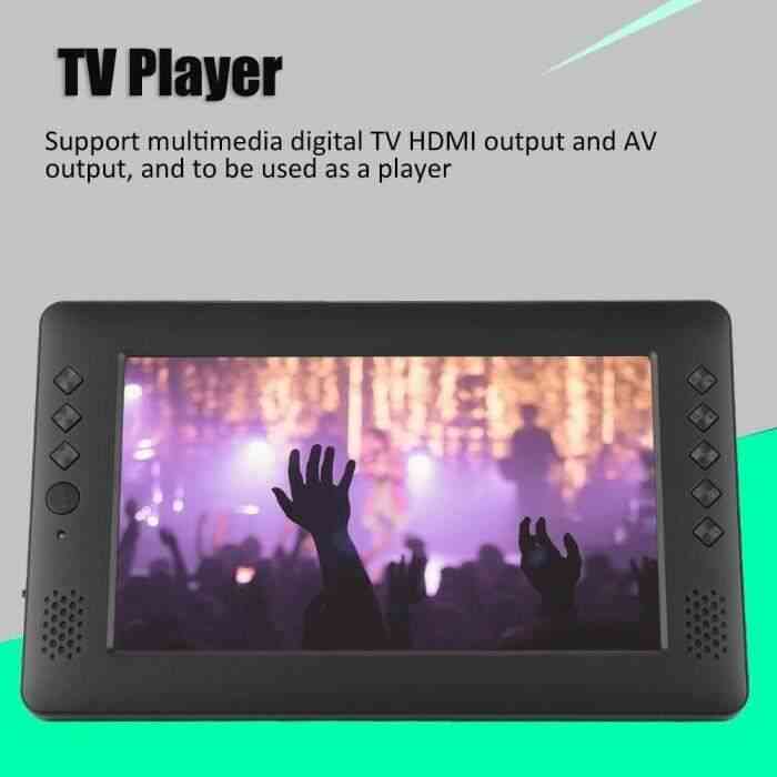 9 Pouces 16: 9 DVB-T-T2 HD Télévision Numérique Support 1080P-USB-HDMI-AV WIFI Enregistreur Téléviseur Portable-CER