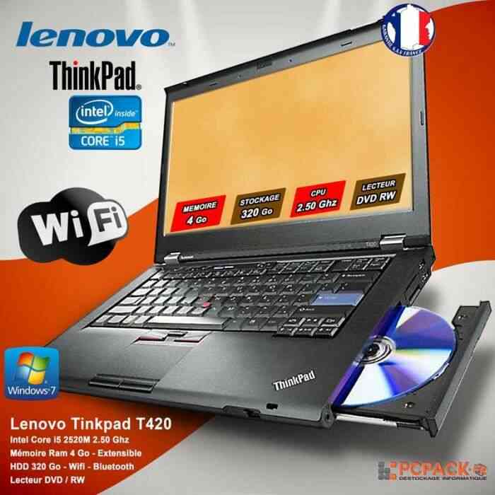 LENOVO THINKPAD T410 CORE i5 RAM 4Go HDD 320GO Windows 7 Pro