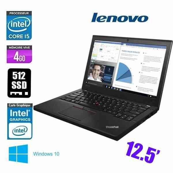 Ordinateur Portable LENOVO ThinkPad X260 I5 4GO 512 SSD W10 écran HD anti-reflets -résolution HD (1366x768 pixels)