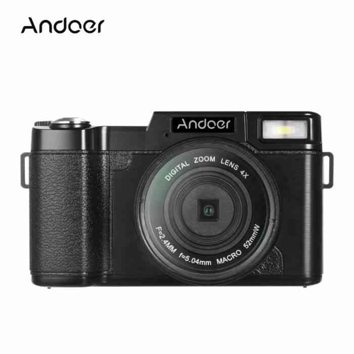 Andoer R1 1080P Full HD 15fps 24MP appareil photo numérique Cam Camcorder 3.0 -écran LCD orientable Anti-shake zoom numérique 4x l