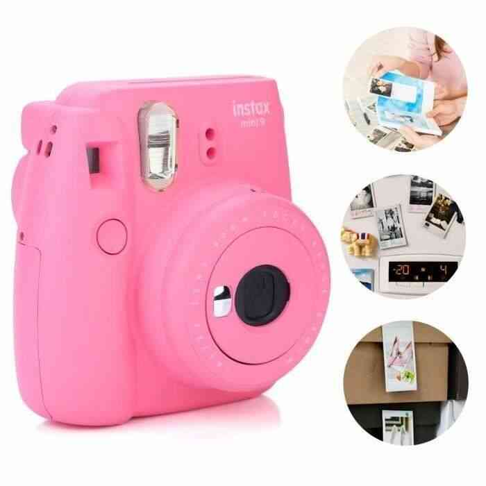 BK Appareil photo instantané fuji fujifilm instax mini 9 avec miroir selfie (rose Flamingo)-KOE
