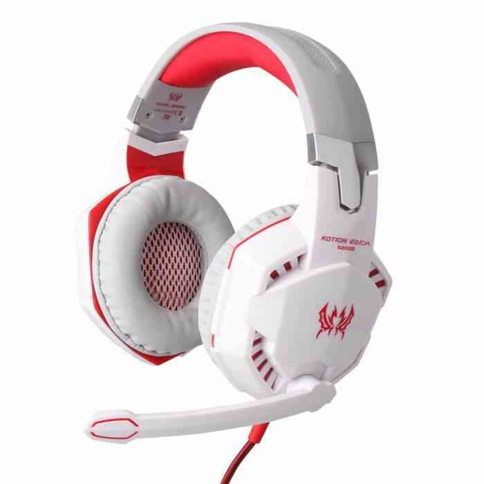 blanc rouge couleur G2000 Gaming casque avec microphone stéréo Basse LED pour PC Game