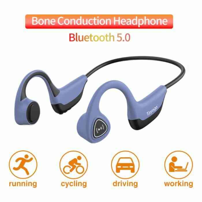 Bluetooth Conduction Osseuse Ecouteurs Bluetooth sans Fil Oreille Ouverte(Open-Ear) Hi-FI Stereo avec Microphone Casque Sport Ultra-