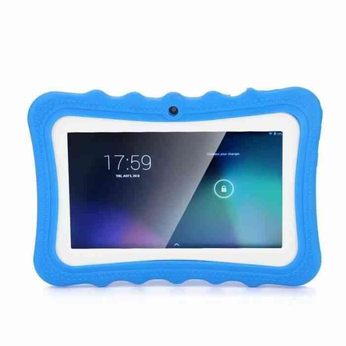 BOYOU Tablette WIFI Quad-Core pour enfants, 7 pouces, bleue, 1024 * 600 (1 + 8G) pour Android 4.4 EU 100-240V