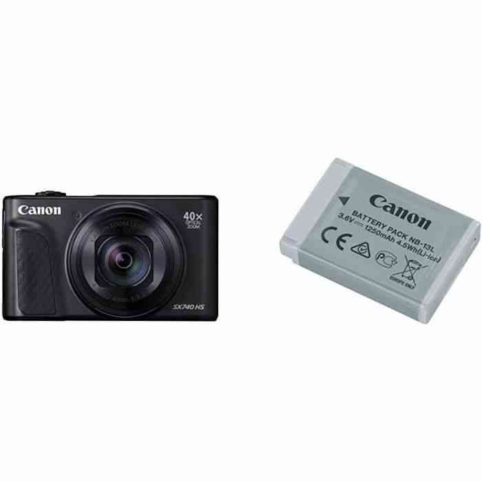 Canon - Powershot SX740 - Appareil Photo Numérique Compact - Noir & 9839B001 Batterie pour Canon PowerShot G7X Gris