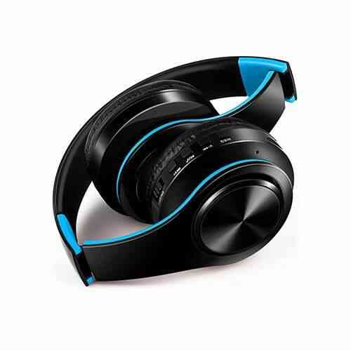 Casque audio Casque serre tête sans fil pour enfants catense casque Bluetooth stéréo pliable avec Microphone téléphone - black blue