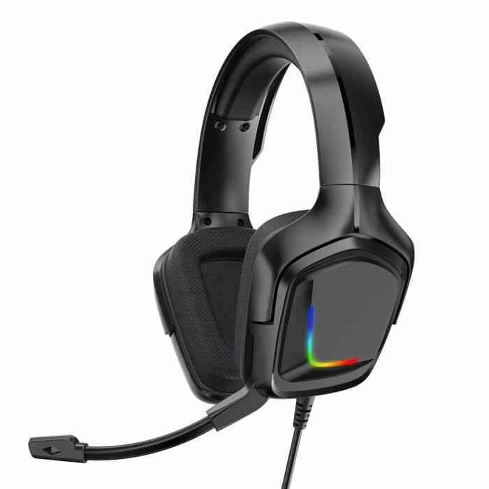Casque audio K20 RGB casque LED casque de jeu avec Microphone 3D Surround son basse PC Gamer casque pour Xbox One PS4 - Black