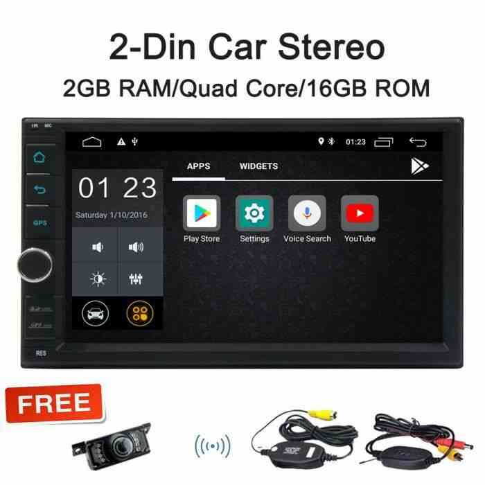 EunCar 7- écran tactile capacitif Android 8.1 Quad Core 2 Go de RAM + 16 Go ROM Car Stereo Double 2 Din Head Unit Navigation GPS Lec