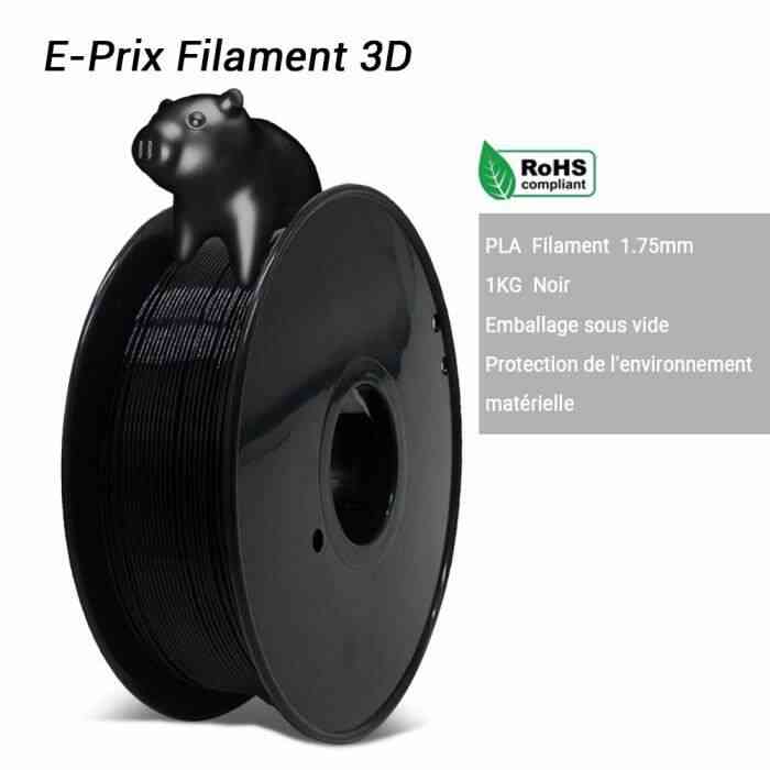 Filament 3D 1.75mm 1KG PLA Imprimante 3D Filament Noir-GEEETECH