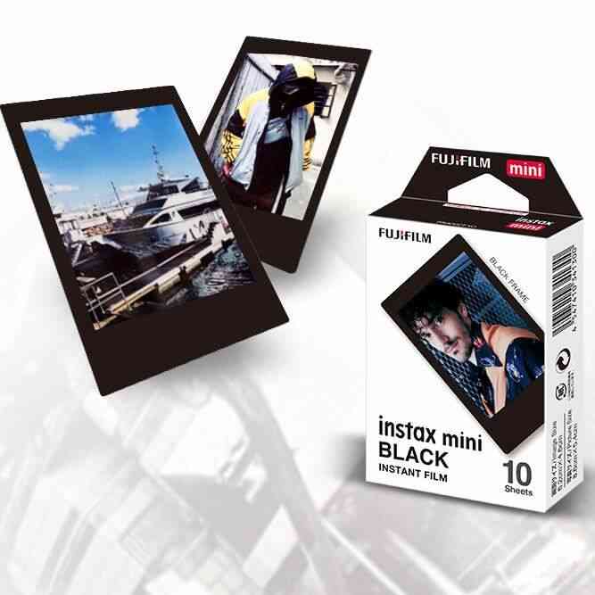 Fuji Instax Mini 8 9 70 7 s 50 s 50i 90 25 Fuji 20 film de papier photo instantané de dessin animé,20 feuilles avec cadre noir