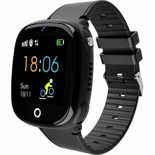 HW11 Montre intelligente Enfants GPS Bluetooth Podomètre Positionnement IP67 Montre étanche pour enfants Safe Smart Bracelet Noir