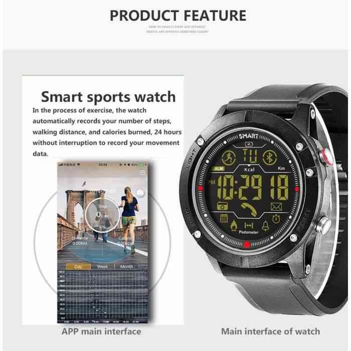 Jeiso Fashion Smart Watch Wristband Sports Fitness Activity Luminous Waterproof @sueyeuwdi Noir ZYW90219106