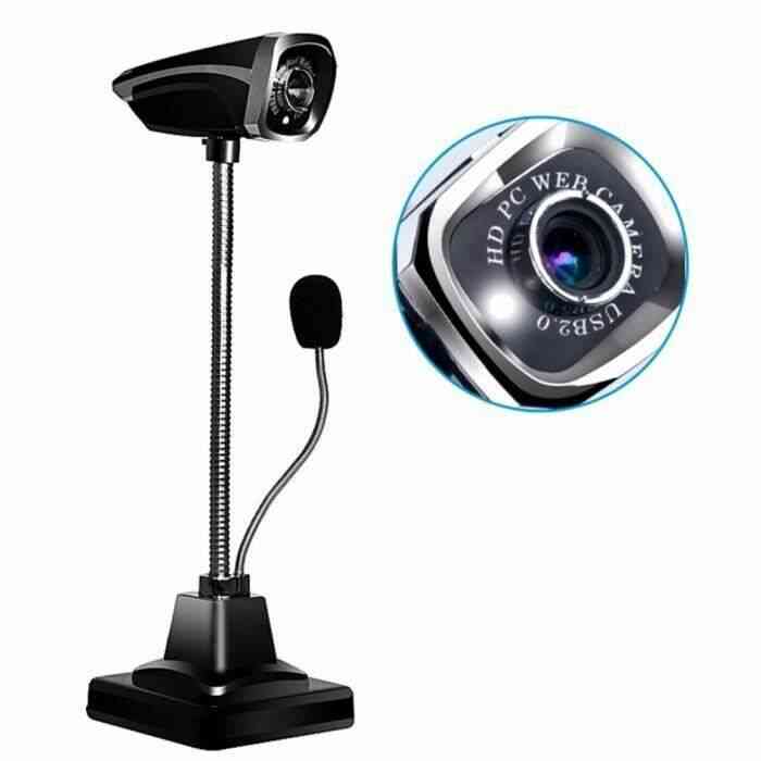 Mini Webcam HD pour ordinateur avec Shicrophone Intégré, 2.0 USB Réglable HD LED Webcams Caméra pour PC, Notebook et Smart TV