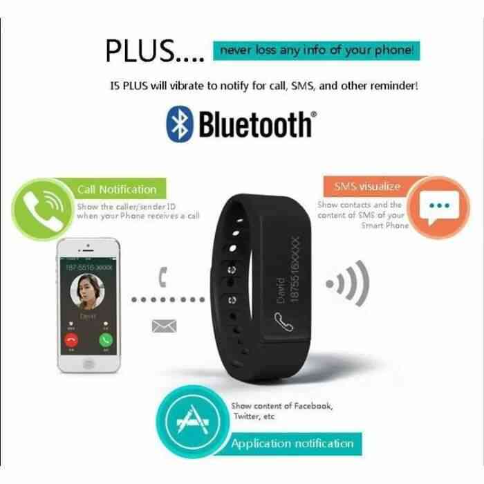 Montre bracelet i5 Plus Smart Bracelet bracelet 0,91- OLED écran Bluetooth 4.0 étanche IP65 Sports dormir moniteur podomètre noir