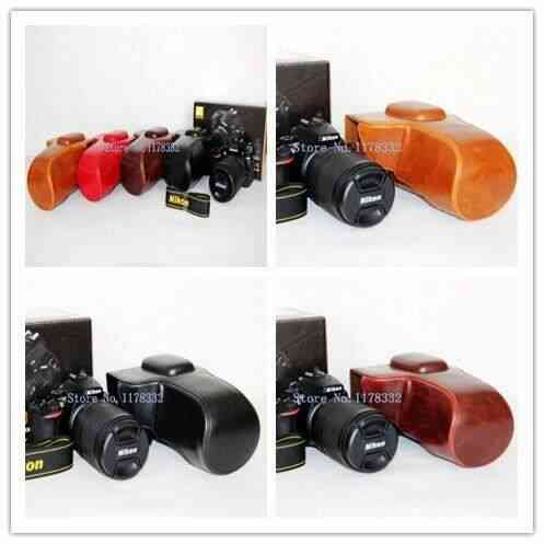 Nouveau produit étui rigide en cuir pour Nikon D5500 18 105mm 18 135mm~brown*C1824