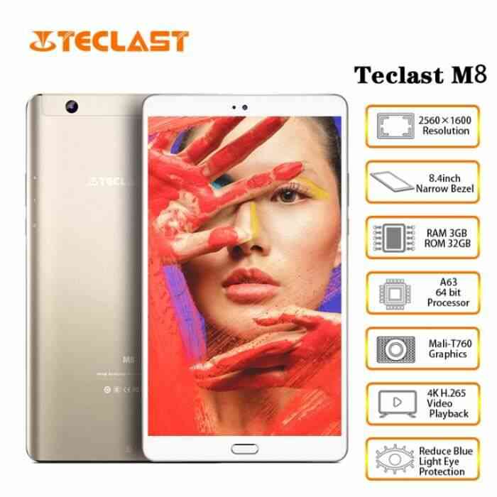 OFELI ® Teclast M8 tablette 8.4 pouces 2560x1600 Quad Core 3GB RAM 32GB ROM Wifi 4800mAh Android 7.1