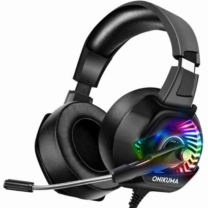 Ototon® Casque Gaming avec Microphone Anti Bruit 4D Son Surround 7.1 Stéréo Lumiere LED Casque gamer Pour Xbox One PS4 PC - Noir Bla
