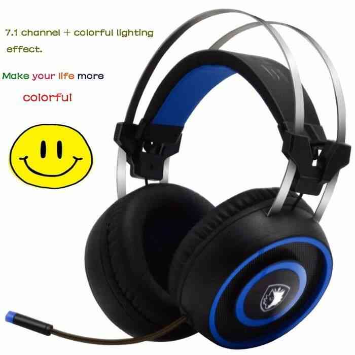 SADES A60 7.1 USB Surround Sound Stereo Over-the-Ear Gaming Headset pour PC @co8385