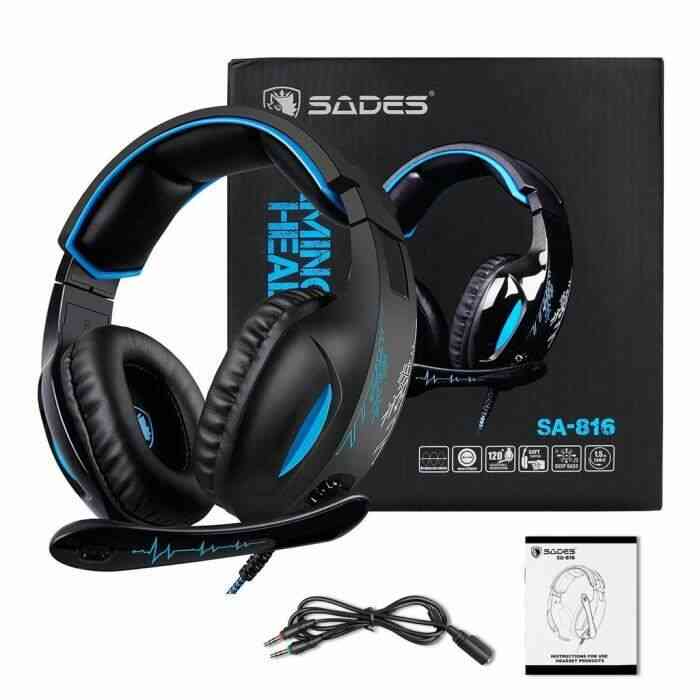 SADES SA816 Wired Gaming 3.5 Casque d'écoute avec microphone casque écouteurs pour PS4_ko2174