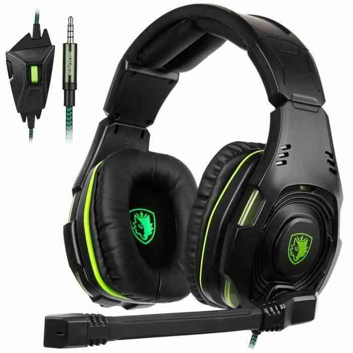 SADES SA938 Gaming Headset avec microphone ,noir vert