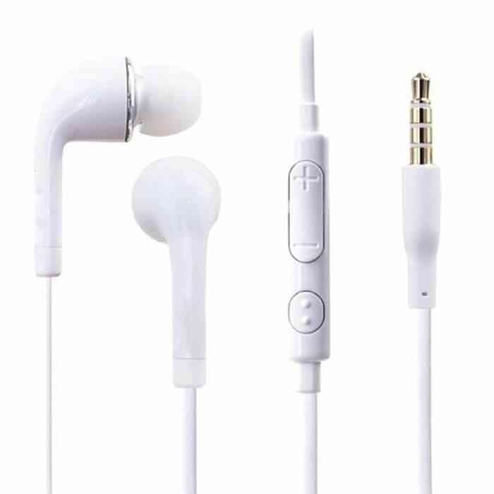 Stereo In-ear Earphones Headphones Headset with Microphone In-Line Control Earbuds (White) CASQUE AVEC MICROPHONE