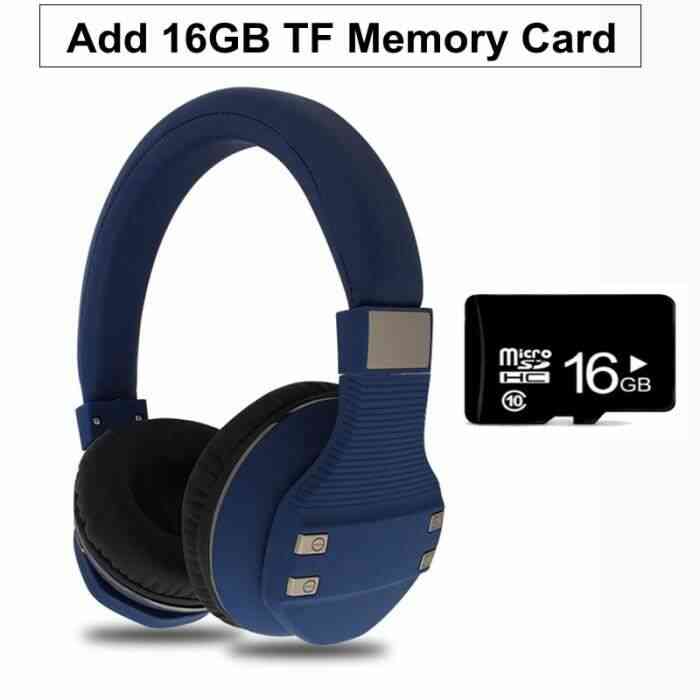 Super basse casque Bluetooth 5.0 casque avec Microphone sans fil écouteur jeux casques pour ordinateur - Type Blue Add 16G