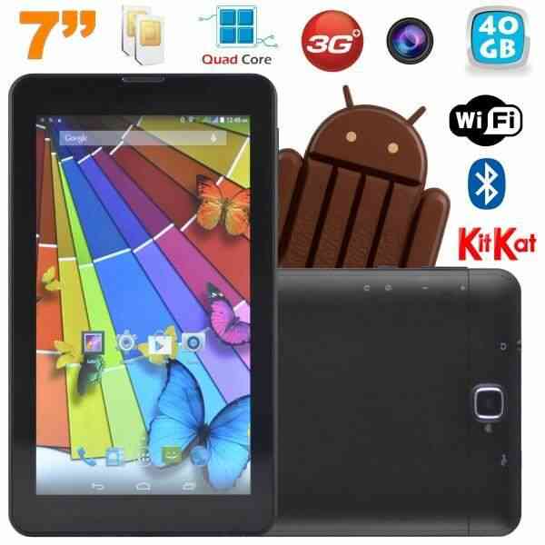 Tablette 3G Quad Core 7 pouces Android Noir 40Go