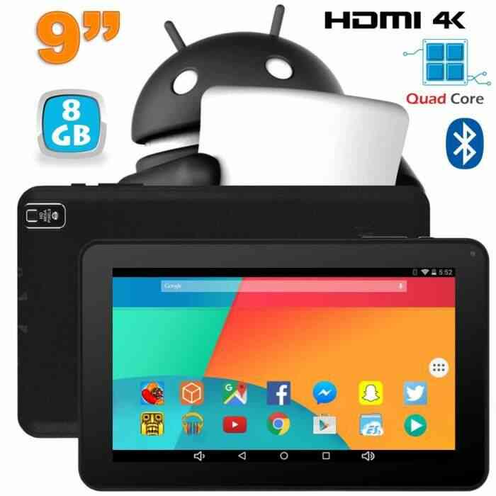Tablette 9 pouces Android 6.0 Tactile HDMI 4K 1,5GHz 1Go RAM Noir 8Go