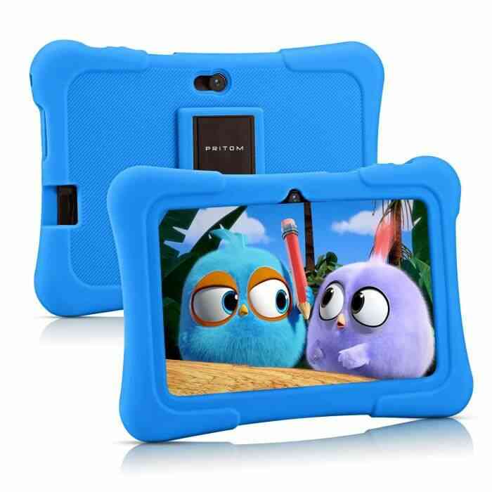 Tablette pour enfants PRITOM K7 7 pouces Android 9.0, 1 Go de RAM 16 Go de RAM, Tablettes WiFi à noyau quadruple,Bleu clair