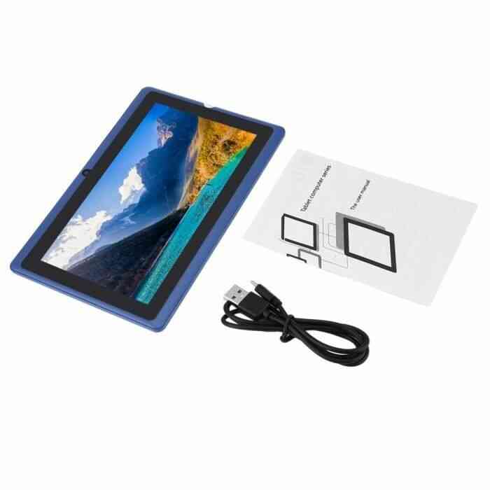 Tablette Wi-Fi quad-core Q88 reconditionnée Alimentation USB de sept pouces 512M + 4G rouge, bleu