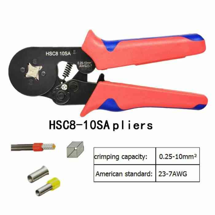 Terminal tubulaire outils de sertissage mini pinces électriques HSC8 10SA ensemble de pinces de haute précision