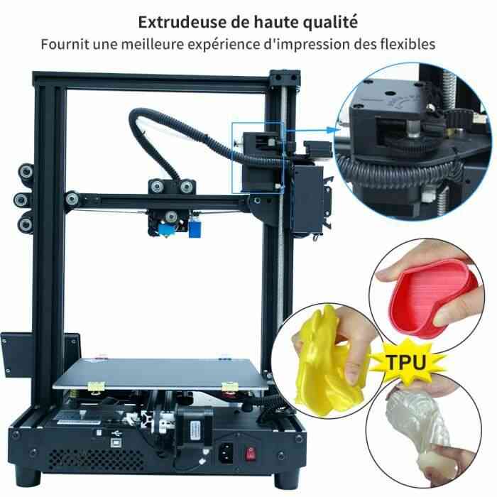 TRONXY Nouvelle carte mère ultra silencieuse améliorée + Imprimante Titan Extruder3D XY-2 Pro Black Installation d'assemblage rapide