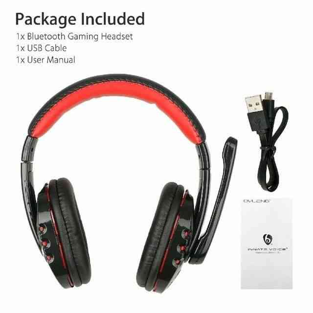V8 sans fil Bluetooth casque Gamer 3D stéréo casque de jeu mains libres écouteur avec micro pour PC téléphone portable - Type Rouge