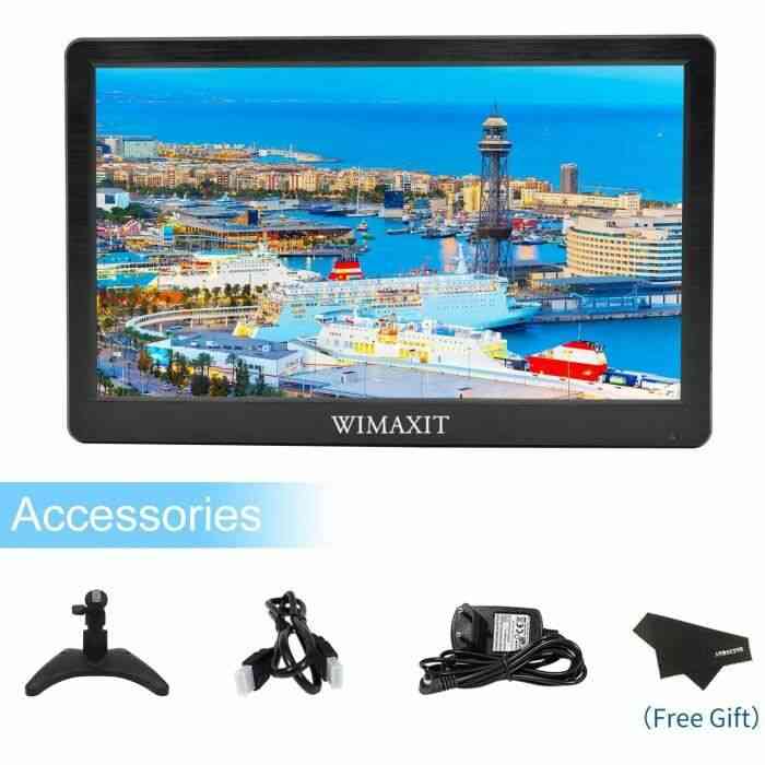 WIMAXIT Écran Portable HD 12’’ 1920 x 1080 IPS LCD HDMI, entrée Audio Vidéo avec câble HDMI pour PC, Caméra, DVD, Sécurité CCTV, DVR