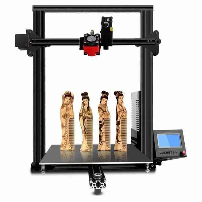 zonestar Z5S 2 en 1 Imprimante 3D - Machine de gravure laser - Haute précision - Fast Printing - Assemblage rapide et facile