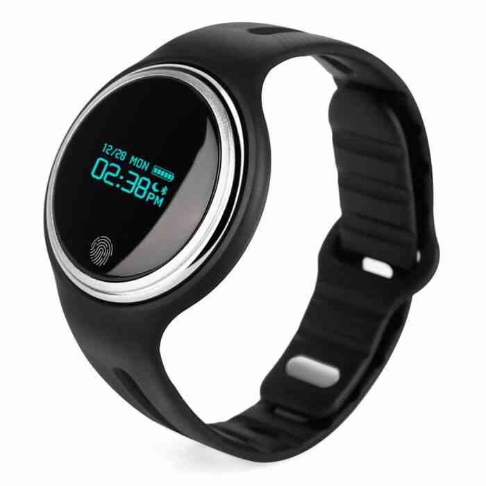 Écran Tactile Fitness Tracker Bracelet Intelligent Bluetooth Cardiofréquencemètre Bracelet Activité Sportive Montre Watch Noir