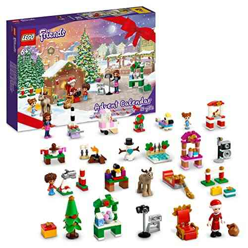 LEGO 41706 Friends Le Calendrier de l’Avent 2022, Jouet Marché de Noël, avec Mini-Poupées Olivia, Figurine Renne, Bonhomme de Neige, Enfants de 6 Ans 1