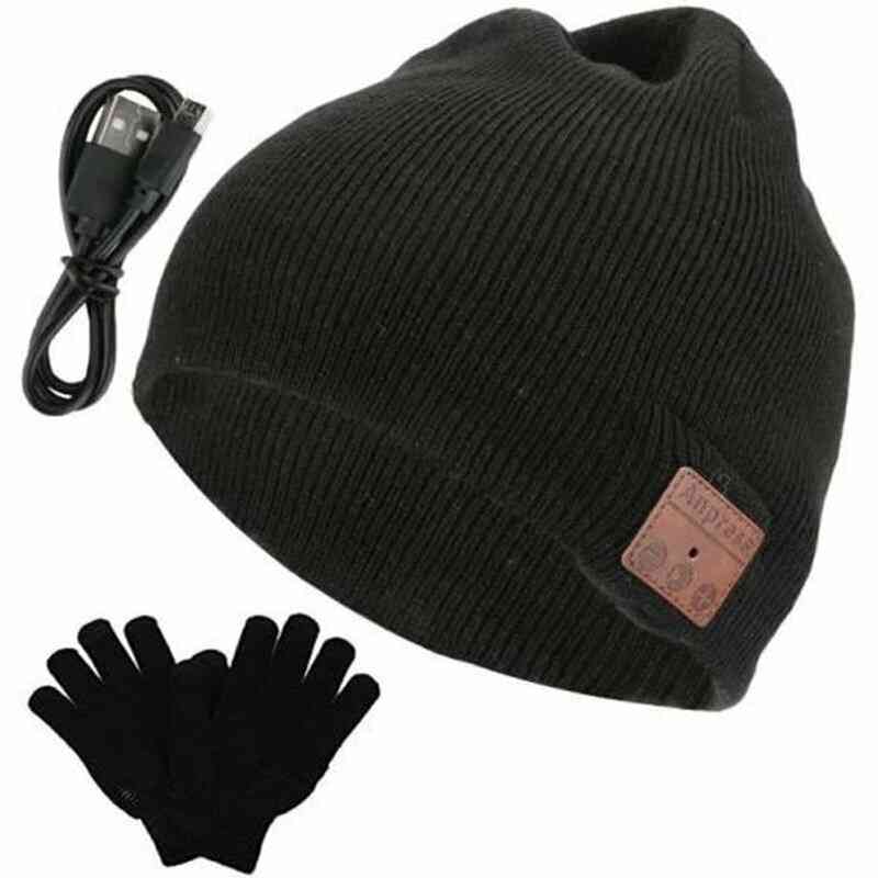 Où Trouver Anpress - Chapeau Bonnet Bluetooth Sans Fil + Gants Tactiles ,  Bonnet Tricoté, Musique Avec Stéréo Le Moins Cher