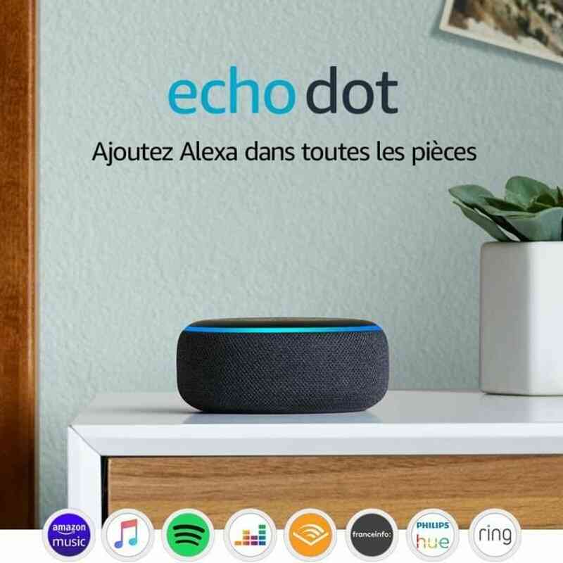 Où Trouver Echo Dot (3ème Génération), Enceinte Connectée Avec Alexa, Tissu  Anthracite Le Moins Cher