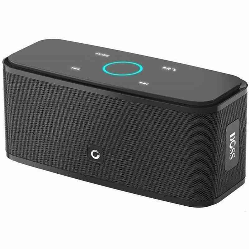 DOSS SoundBox Enceinte Bluetooth Noir,Commande Tactile et Définition Stéréo, 12 Heures d’Autonomie