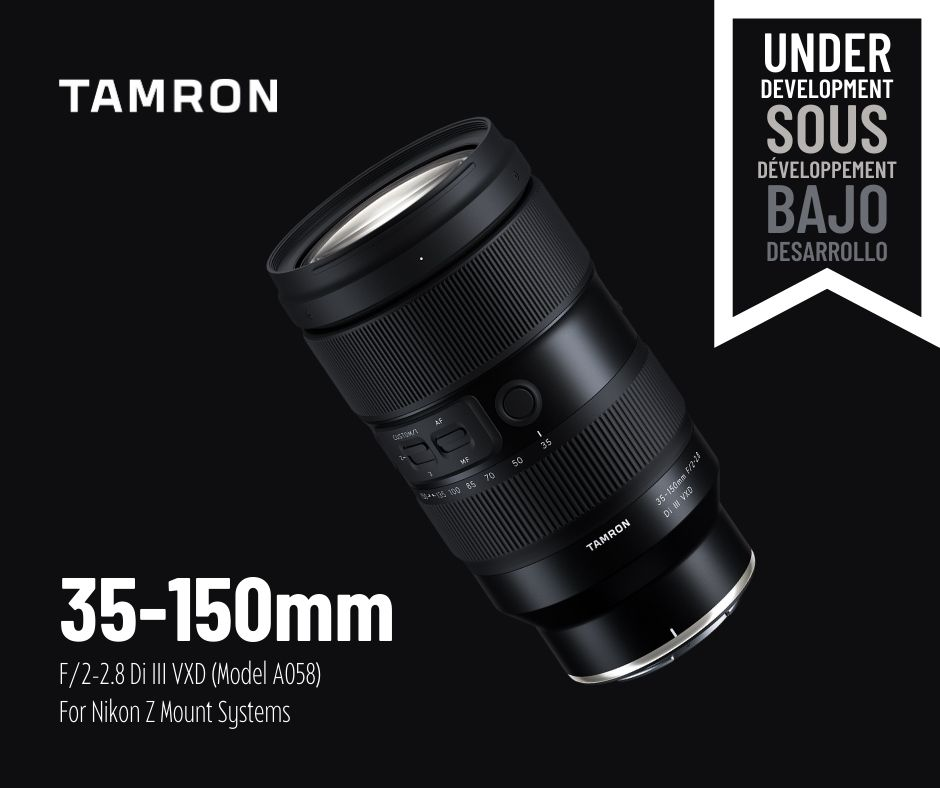 Plus de photos du prochain objectif hybride plein format Tamron 35-150mm f/2-2.8 Di III VXD (modèle A05) pour monture Nikon Z
